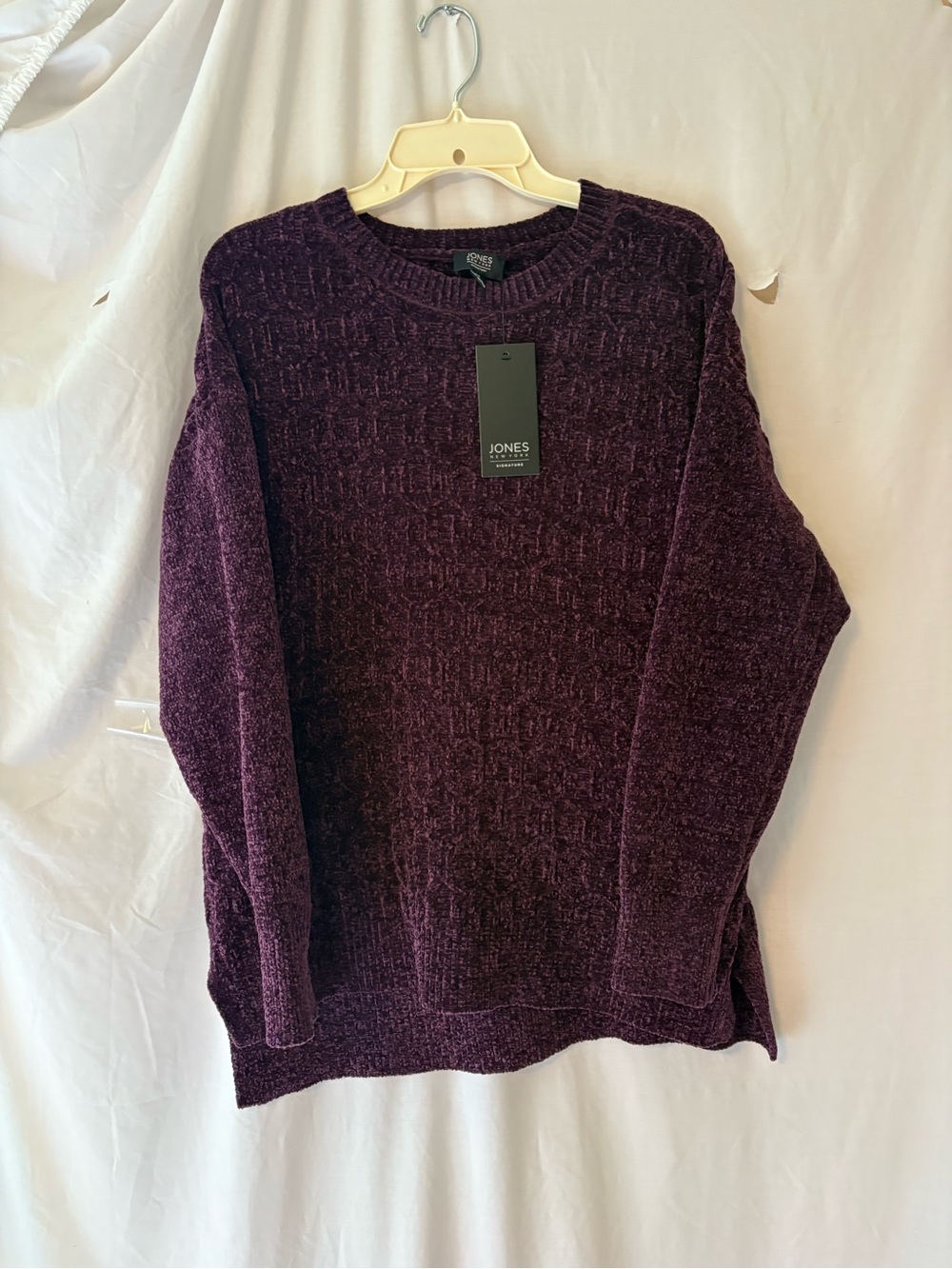 Jones New York Purple Crewneck Sweater